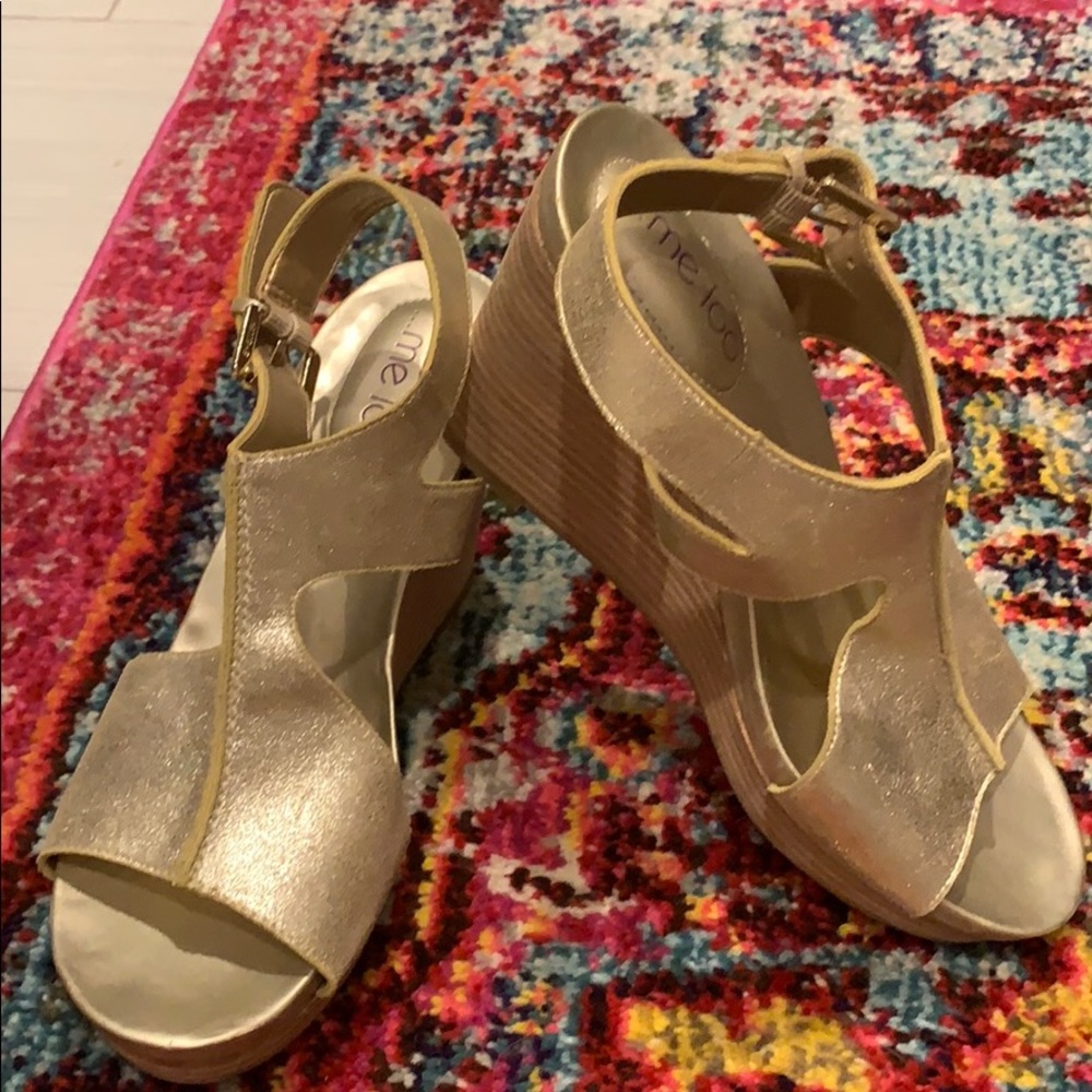 Me Too Gold wedge heels